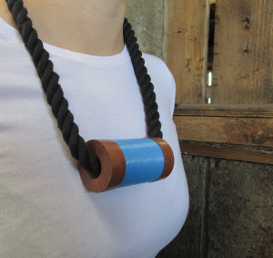 hand made wood turned rope necklace